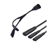 IEC320 C8 vers Dual C7 Câble d'alimentation 1 en 2 sorties Y Split mâle vers double femelle 30 cm pour lampes de bureau, haut-parleurs, écrans, imprimantes