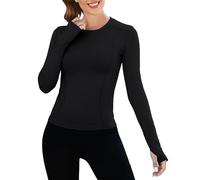 IECCP T-Shirt à Manches Longues pour Femme Top Basique Décontracté avec Col Rond Blouses de Plage Haut Tee-Shirt Chemise d'été