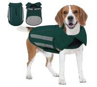 IECOii Manteau d'hiver pour chien - Manteau imperméable, coupe-vent, réfléchissant, veste de neige réglable et doublée en polaire pour aventures en plein air Pitbull, vert, taille TG