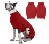 IECOii Pull dogue allemand, taille 5XL extra large pour chiens de race géante en hiver, vêtements tricotés par temps froid, lavable en machine, pull élastique pour Saint-Bernard, mastiff (rouge