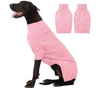 IECOii Pull thermique et chaud à col roulé pour chien de race géante, pull tricoté à col roulé pour animaux de compagnie, extensible et facile à enfiler pour doberman, danois allemand (rose, taille