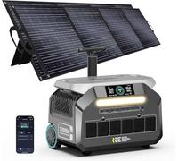 IEE 3200W Station électrique portable P3200 avec 2 Panneau 400W, 2048Wh Générateur Solaire, Batterie LFP, Recharge de 0 à 80% en 45 min, APP, 16 Sorties, Power Station pour Camping, Voyages, Urgence