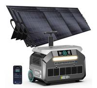 IEE 3200W Station électrique portable P3200 avec 3 Panneau 200W, 2048Wh Générateur Solaire, Batterie LFP, Recharge de 0 à 80% en 45 min, APP, 16 Sorties, Power Station pour Camping, Voyages, Urgence