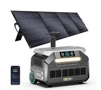 IEE 3200W Station électrique portable P3200 avec Panneau 200W, 2048Wh Générateur Solaire, Batterie LFP, Recharge de 0 à 80% en 45 min, APP, 16 Sorties, Power Station pour Camping, Voyages, Urgence