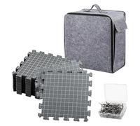 IEEDFJKK Accessoires et outils de crochet avec planche à tricoter en mousse et épingles de blocage en T pour le tricot carré, gris, tapis 32x32cm