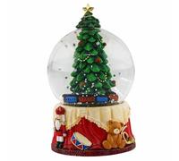 IEEDFJKK Boule à neige en résine représentant un sapin de Noël, ornée de magnifiques flocons neige. Superbe objet décoration qui embellit votre intérieur. Cadeau idéal pour les fêtes. Figurine