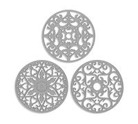 IEEDFJKK Coussinets Chauds 3 pièces pour casseroles et poêles - Dessous de Plat en Silicone résistant aux Hautes températures, Gris Clair, 20cm