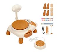 IEEDFJKK Kit de poterie en Argile à Faire soi-même : Machine à Modeler en céramique, Comprenant Tout Le nécessaire pour Les Jeunes Artistes. Facile Utiliser. Tour de potier électrique pour Enfants.