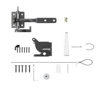 IEEDFJKK Loquet de porte à verrouillage automatique, accès sécurisé à la piscine, avec câble ressort, pour porte de jardin, matériel verrouillage, Court noir