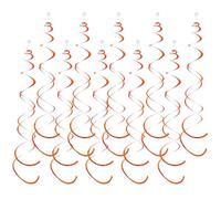 IEEDFJKK Pendentif Spirale étoile d'anniversaire, 6 pièces, Bricolage, Personnalisation, Lustre Brillant, étoile d'anniversaire, Guirlande Suspendue en PVC, Orange