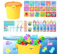 IEEILULU Aqua Gelz Set Pêche, Gels Magiques 3D CréAtifs avec 2 Cannes à Pêche, Magic Water Elf avec 14 Gels Colorés,18 Moules, Jouet magique en gel d'eau 3D pour Enfants Garçons et Filles 3+ (Chick)