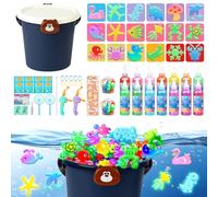IEEILULU Aqua Gelz Set Pêche, Gels Magiques 3D CréAtifs avec 2 Cannes à Pêche, Magic Water Elf avec 14 Gels Colorés,18 Moules, Jouet magique en gel d'eau 3D pour Enfants Garçons et Filles 3+ (Bear)