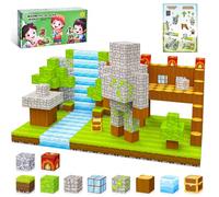 IEEILULU Blocs de Construction Magnétiques, Monde de Construction Magnetique Enfant 100 Pieces, Kit de Construction de la Forêt pour Fille Garcon (Golem de ferc)