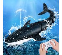 IEEILULU Jouet Baleine Télécommandé, 2.4 GHz Baleine Bateau Télécommandé Jouet avec USB, Jouet RC Baleine, Baleine Telecommande Cadeau pour Garçons et Filles de 6+ Ans Piscines Lacs (Bleu)