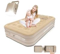 IEEILULU Lit Gonflable 1 Place, Matelas Gonflable 1 Personne avec Pompe Électrique, Oreiller et Fonction Veilleuse, Gonflage Rapide, Confortable et Durable, pour Le Camping ou la Maison