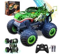 IEEILULU Voiture télécommandée, dinosaure, voiture tout-terrain avec rotation à 360°, lumière LED, Monster truck RC rechargeable, jouet dinosaure, cadeau pour enfants à partir de 3, 4, 5, 6, 8, 10 ans