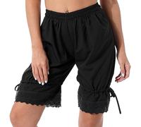 IEFIEL Bermudas Femme Shorts Dentelle sous Jupe Robe Soirée Cocktail Pantalon Courte Bas Pyjama Respirant Caleçon Shorts de Yoga Boxer Panty S-4XL Noir A L