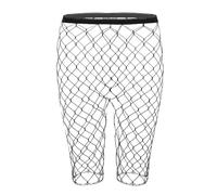 IEFIEL Culotte Sculptante Femme Shorts Legging Sport Yoga Course Résille Mesh Culotte Amincissante Ventre Plat Panty Gainant Culotte Half Pants Shapewear Noir 1 Taille Unique