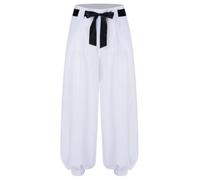 IEFIEL Homme Pantalons Pirate Viking pour Hommes Costume Arabe Renaissance Blanc XXL
