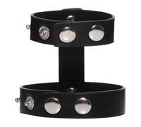 IEFIEL Homme String Anneau Pénis Cuir Adulte Toys Cage de Chasteté à Boutons Pression Réglable Lingerie de Nuit Accessoire