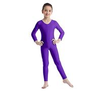IEFIEL Unisexe Enfant Justaucorps Gymnastique Danse Fille Garçon Leotard Ballet Sport Yoga Salopette Combinaison Manches Longue Bodysuit 3-14 Ans Violet 8-10 ans