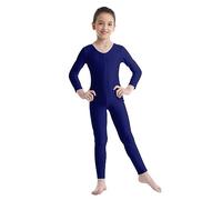 IEFIEL Unisexe Enfant Justaucorps Gymnastique Danse Fille Garçon Leotard Ballet Sport Yoga Salopette Combinaison Manches Longue Bodysuit 3-14 Ans Bleu marine 8-10 ans