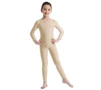 IEFIEL Unisexe Enfant Justaucorps Gymnastique Danse Fille Garçon Leotard Ballet Sport Yoga Salopette Combinaison Manches Longue Bodysuit 3-14 Ans Chair 8-10 ans