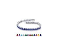 Iefil Bracelet en argent sterling avec pierre de naissance pour femme - Taille 16,5 cm - 19,1 cm, 7.5 inches(19.1 cm), Argent sterling, Zircone cubique