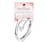 IEFLIFE Cadeau pour adolescentes - Bague réglable en argent pour femmes et filles, cadeau d'anniversaire, de remise de diplôme pour fille, petite-fille de la part de maman, grand-mère, adolescente