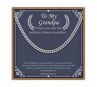 IEFLIFE Cadeaux pour homme - Chaîne à maillons cubains épais argenté/noir/doré pour homme, cadeau de fête des pères, remise de diplôme pour lui, papa, fils, grand-père, beau-père, oncle, Acier