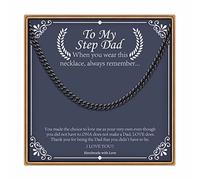 IEFLIFE Cadeaux pour homme - Chaîne à maillons cubains épais argenté/noir/doré pour homme, cadeau de fête des pères, remise de diplôme pour lui, papa, fils, grand-père, beau-père, oncle, Acier