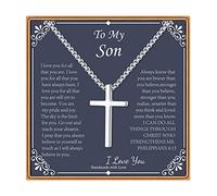 IEFLIFE Colliers en forme de croix pour homme, argenté/doré/noir, collier chaîne vénitienne pour homme, fête des pères, Noël, cadeau religieux chrétien pour papa, fils, grand-père, petit ami, mari