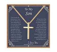IEFLIFE Colliers en forme de croix pour homme, argenté/doré/noir, collier chaîne vénitienne pour homme, fête des pères, Noël, cadeau religieux chrétien pour papa, fils, grand-père, petit ami, mari