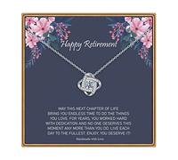 Ieftop Collier pour femme, plaqué or blanc 14 carats avec nœud d'amour pour femme, infirmière, collègue, cadeau d'adieu, enseignante, départ à la retraite pour femme 2023, Plaqué or blanc 14 carats