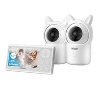 ieGeek 1080P/ 4.3 Babyphone 2 Caméras,PTZ 355° Baby Phone Vidéo connecté Smartphone, Visiophone avec Alertes Intelligentes/Vision Nocturne/Suivi Automatique Balnc G