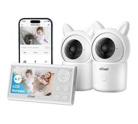 ieGeek 1080P/ 4.3"" Babyphone 2 Caméras,PTZ 360° Baby Phone Vidéo connecté Smartphone, zoom 4X, Audio bidirectionnelle