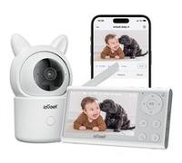 ieGeek 1080P/ 4.3 Babyphone Caméra,PTZ 355° Baby Phone Vidéo connecté Smartphone, Visiophone avec Alertes Intelligentes/Vision Nocturne/Suivi Automatique G