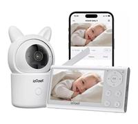 ieGeek 1080P Babyphone Caméra,PTZ 355° Baby Phone Vidéo connecté Smartphone, Visiophone avec Vision Nocturne, Suivi Automatique
