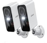 ieGeek 2 pièces 2K caméra de Surveillance WiFi sans fil avec batterie, Vision nocturne, détection de couleur et de mouvement AI et PIR, extérieur/intérieur