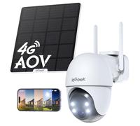 ieGeek 24/7 Enregistrement 4G AOV 2K Camera Surveillance Extérieur sans Fil | sans WiFi, eSIM intégrée, Batterie 10000mAh, Suivi Automatique, PTZ 360°, Détection Humaine 30m, Recharge par Panneau Solaire