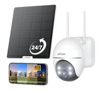 ieGeek 24/7 Enregistrement AOV 2K Camera Surveillance WiFi Exterieure sans Fil Solaire, Suivi Automatique, 360° PTZ, Batterie 9000mAh, 30m Détection Humaine par AI, Alarme Lumineuse et Sonore, S7