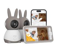 ieGeek 2K/3MP 5" Babyphone 2 Caméra Bebe, PTZ 360°connecté Smartphone | Visiophone avec Alertes Intelligentes/Vision Nocturne/Suivi Automatique