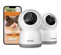 ieGeek 2K 3MP Caméra Surveillance Intérieur 360° Camera IP avec Double WiFi 2.4G/5GHz, Détection Intelligente AI/PIR, Suivi Auto