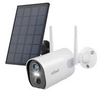 ieGeek 2K 3MP Camera Surveillance WiFi Exterieure sans Fil, 15m Vision Nocturne en Couleur Batterie avec Panneau Solaire, Détection Humaine PIR, Audio Bidirectionnel, Alarme Sonore et Lumineuse Blanc 