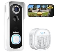 ieGeek 2K 3MP Sonnette sans Fil Extérieure Étanche, 166° Grand Angle, Blanc