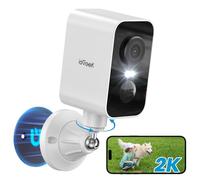 ieGeek 2K Base Magnétique Camera Surveillance WiFi Exterieure sans Fil Batterie, Camera Extérieure/Intérieure, Vision Nocturne Couleur, Détection de Mouvement PIR, Sirène d'alarme, Étanche IP65