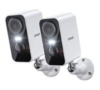 ieGeek 2K Caméra Surveillance 2PCS WiFi Exterieure sans Fil Batterie Vision Nocturne Couleur PIR Détection Audio IP65