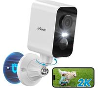 ieGeek 2K Camera Surveillance Base Magnétique WiFi Exterieure sans Fil Batterie,Vision Nocturne,PIR Détection, Sirène