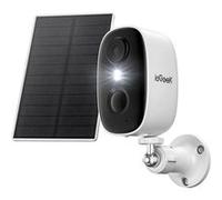 ieGeek 2K Caméra surveillance extérieure sans fil solaire, vision nocturne couleur, AI Détection PIR, fonctionne avec Alexa, 2,4G Wi-Fi Blanc