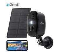 ieGeek 2K Caméra Surveillance Extérieure Sans fil solaire WIFI, Vision nocturne couleur, AI détection PIR, Audio bidirectionnel